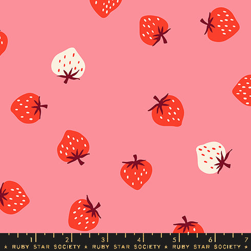 Strawberry - Strawberry Toss in Sorbet RS3085 16 - Ruby Star Society Sold by the Half Yard